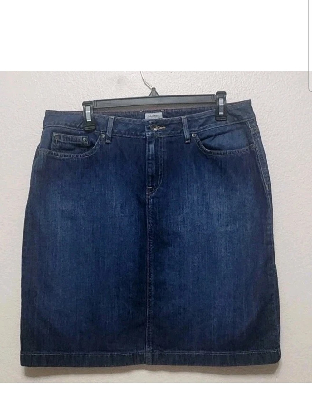 Vtg Y2K L.L. Bean Favorite Fit Denim Jean Mini Skirt 12 Dark Classic Academia